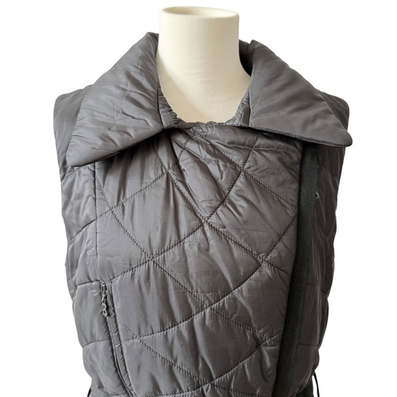 SONIA BOGNER QUILTED PUFFER VEST MOTO 2- WAY ZIP BELTED APRES SKI SPORTY LUXE 12 - Picture 3 of 13